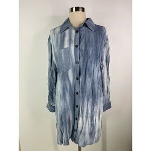 Dress Forum Los Angeles Tie-Dye Long Sleeve Button Down Dress